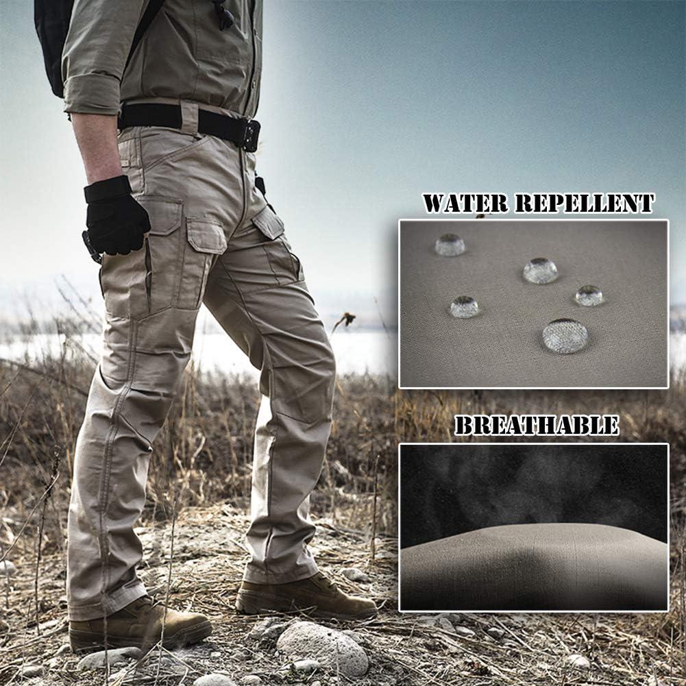 imageCARWORNIC Gear Mens Tactical Cargo Pants Waterpoof Lightweight Rip Stop EDC Military Combat TrousersBlack2