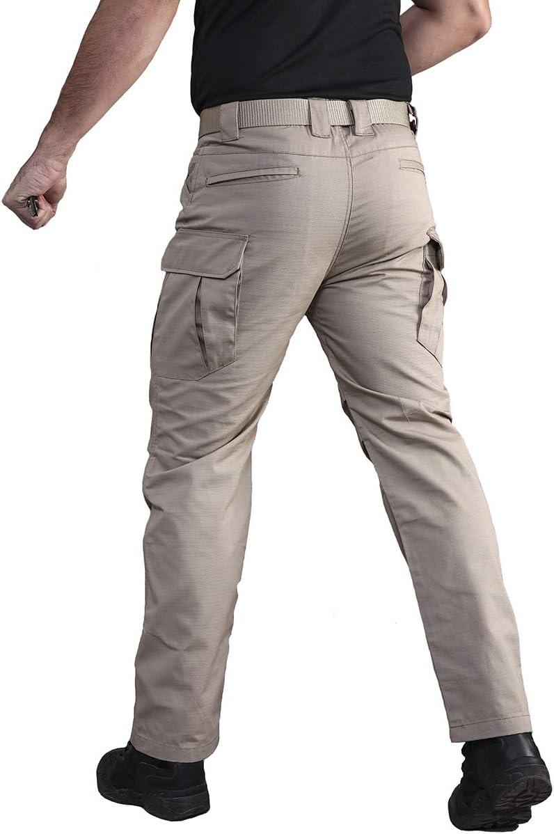 imageCARWORNIC Gear Mens Tactical Cargo Pants Waterpoof Lightweight Rip Stop EDC Military Combat TrousersKhaki2