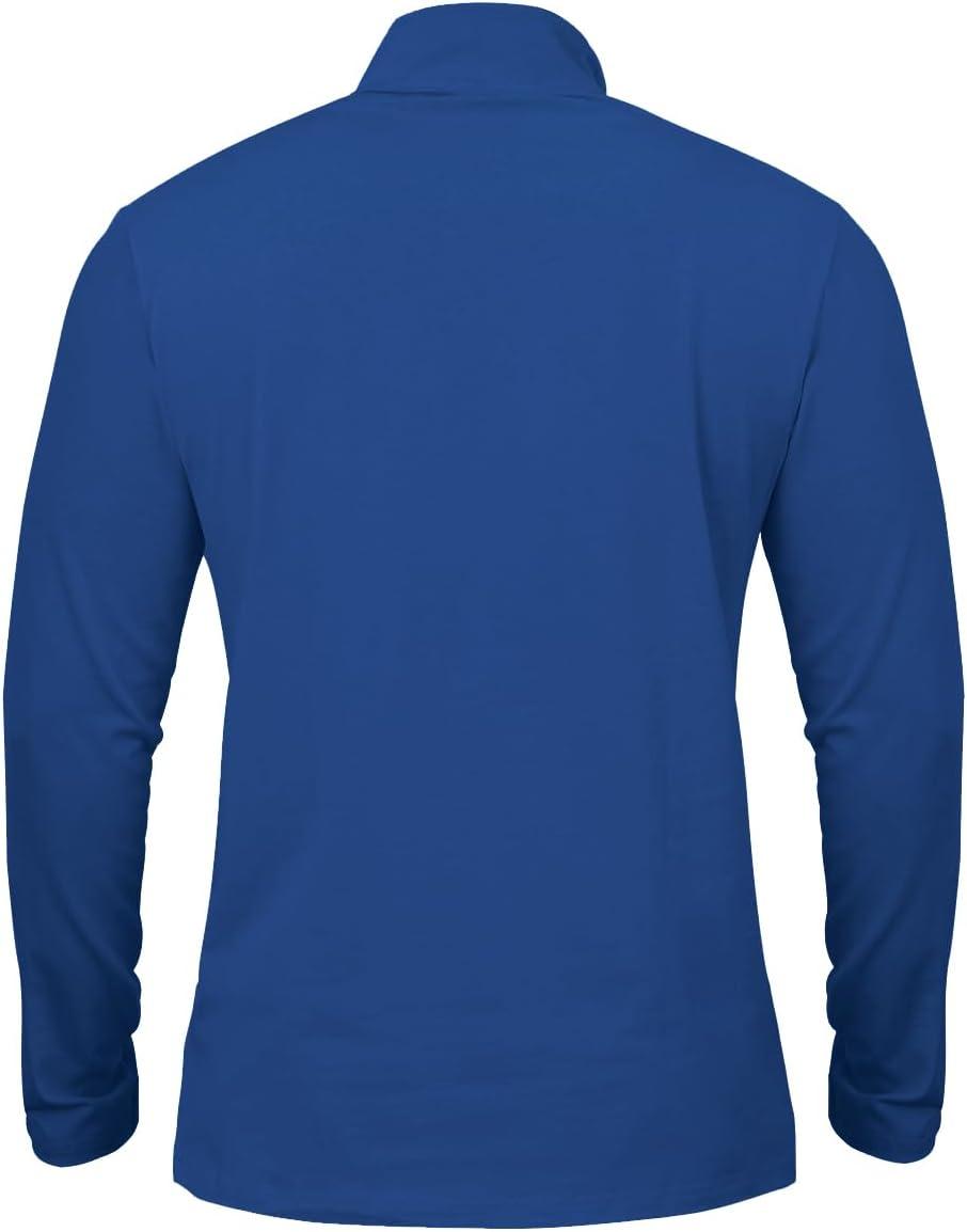 imageCARWORNIC Mens 14 Zip Pullover Long Sleeve Shirt Casual Slim Fit Stretch Cotton Mock Neck Work Golf ShirtsNavy