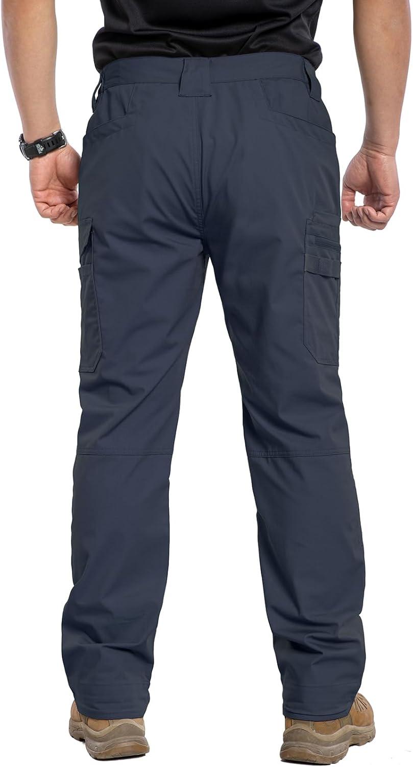 imageCARWORNIC Mens Stretch Ripstop Work Pants Water Resistant Flex Cargo Pants Lightweight EDC Operator Tactical Utility PantsNavy Blue