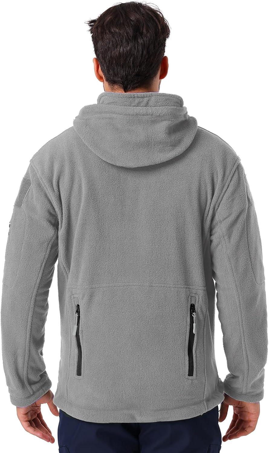 imageReFire Gear Mens Warm Military Tactical Sport Fleece Hoodie JacketLight Gray