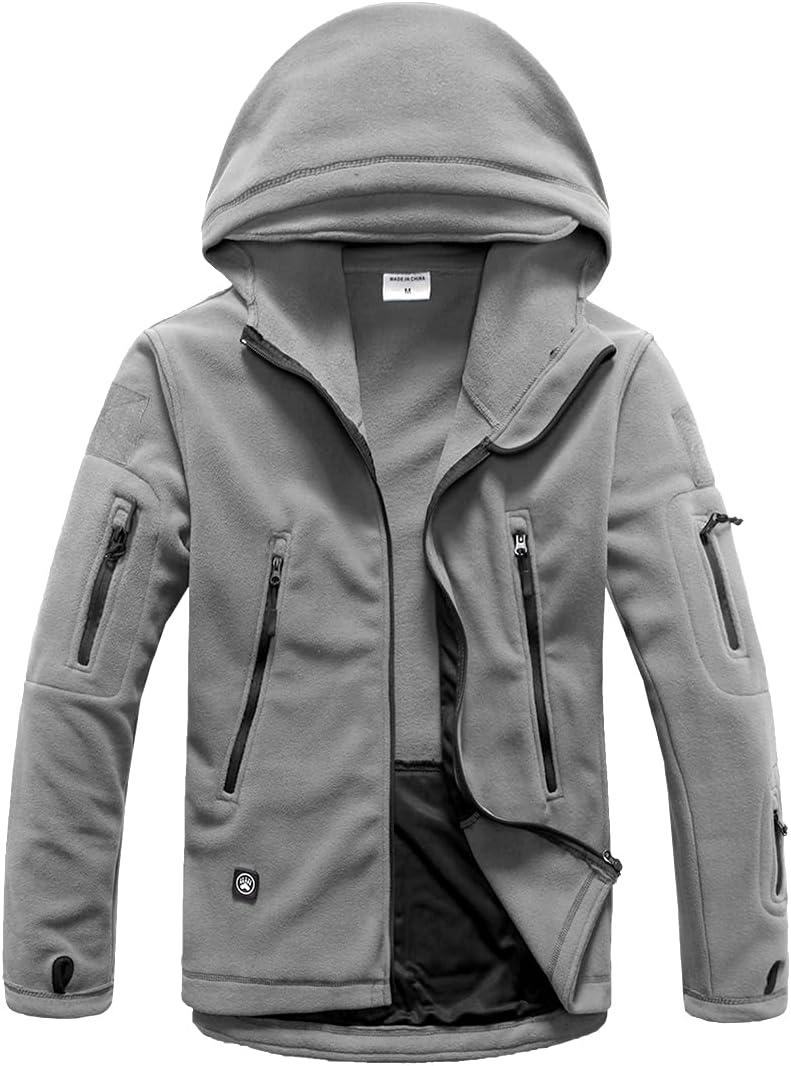 imageReFire Gear Mens Warm Military Tactical Sport Fleece Hoodie JacketLight Gray