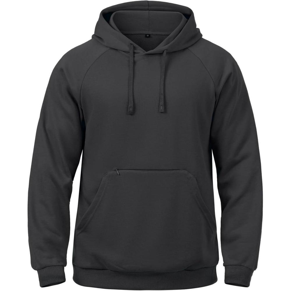 imageCARWORNIC Mens Hoodies Pullover Soft Hooded Sweatshirts Long Sleeve Casual Hoodies with Zipper PocketBlack
