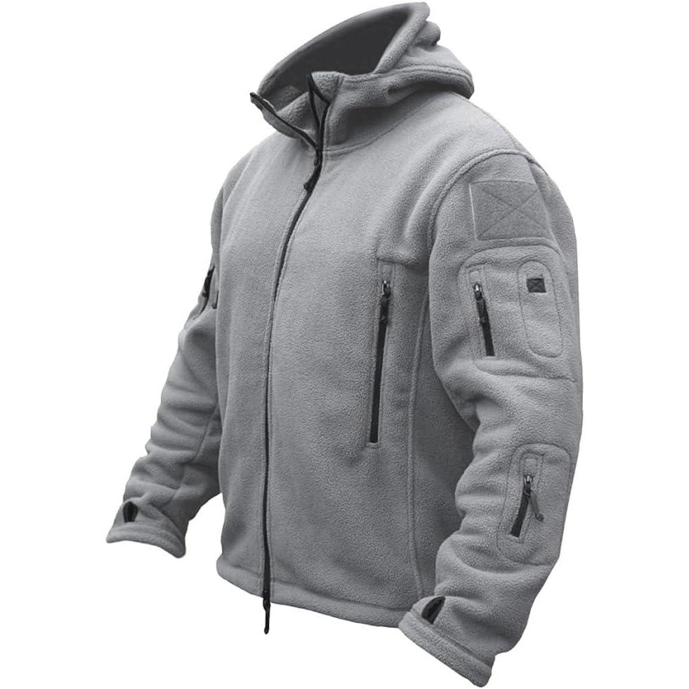 imageReFire Gear Mens Warm Military Tactical Sport Fleece Hoodie JacketLight Gray