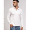 Pull-over à manches longues pour hommes 1/4 de CARWORNIC Slim Fit Stretch Coton Mock Neck Work Golf Shirts (Beige)