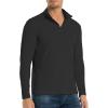 T-shirt à manches longues avec fermeture éclair 1/4 pour homme Slim Fit Stretch Cotton Mock Neck Work Golf Shirts(Noir)