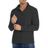 T-shirt à manches longues avec fermeture éclair 1/4 pour homme Slim Fit Stretch Cotton Mock Neck Work Golf Shirts(Noir)
