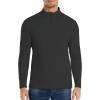 T-shirt à manches longues avec fermeture éclair 1/4 pour homme Slim Fit Stretch Cotton Mock Neck Work Golf Shirts(Noir)