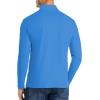 Pull-over à manches longues pour hommes 1/4 de CARWORNIC Slim Fit Stretch Coton Mock Neck Work Golf Shirts(Blue)