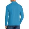 Pull-over à manches longues pour hommes 1/4 de CARWORNIC Slim Fit Stretch Coton Mock Neck Work Golf Shirts (bleu foncé)