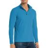 Pull-over à manches longues pour hommes 1/4 de CARWORNIC Slim Fit Stretch Coton Mock Neck Work Golf Shirts (bleu foncé)