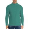 Pull-over à manches longues pour hommes 1/4 de CARWORNIC Slim Fit Stretch Coton Mock Neck Work Golf Shirts (vert foncé)