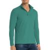 Pull-over à manches longues pour hommes 1/4 de CARWORNIC Slim Fit Stretch Coton Mock Neck Work Golf Shirts (vert foncé)