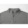 Pull-over 1/4 zip pour homme manches longues Slim Fit Stretch Cotton Mock Work Golf Shirts (Gris foncé)