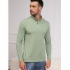 Pull-over à manches longues pour hommes 1/4 de CARWORNIC Slim Fit Stretch Coton Mock Neck Work Golf Shirts (Grass Green)