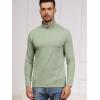 Pull-over à manches longues pour hommes 1/4 de CARWORNIC Slim Fit Stretch Coton Mock Neck Work Golf Shirts (Grass Green)
