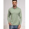 Pull-over à manches longues pour hommes 1/4 de CARWORNIC Slim Fit Stretch Coton Mock Neck Work Golf Shirts (Grass Green)