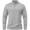 Pull-over 1/4 zip pour homme manches longues Casual Slim Fit Stretch Cotton Mock Neck Work Golf Shirts(Light Grey)