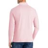 Pull-over à manches longues pour hommes 1/4 de CARWORNIC Slim Fit Stretch Coton Mock Neck Work Golf Shirts (Pink)