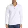 Pull-over à manches longues pour hommes 1/4 de CARWORNIC Slim Fit Stretch Coton Mock Neck Work Golf Shirts(White)