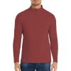 Pull-over à manches longues pour hommes 1/4 de CARWORNIC Slim Fit Stretch Coton Mock Neck Work Golf Shirts (Vin Rouge)