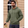 Pull-over Sweatshirts à capuche manches longues avec poche zippée pour hommes CARWORNIC (Army Green)