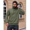 Pull-over Sweatshirts à capuche manches longues avec poche zippée pour hommes CARWORNIC (Army Green)