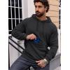 Pull-over Sweatshirts à capuche manches longues avec poche zippée (Noir)