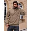 Pull-over Sweatshirts à capuche manches longues avec poche zippée (Khaki)