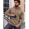 Pull-over Sweatshirts à capuche manches longues avec poche zippée (Khaki)
