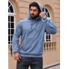 Pull-over Sweatshirts à capuche manches longues avec poche zippée (bleu clair)