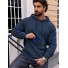 Pull-over Sweatshirts à capuche manches longues avec poche zippée (Navy-blue)