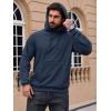Pull-over Sweatshirts à capuche manches longues avec poche zippée (Navy-blue)