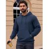 Pull-over Sweatshirts à capuche manches longues avec poche zippée (Navy-blue)