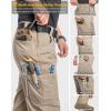 CARWORNIC Men&rsquo;s Stretch Ripstop Work Pants Flex résistant à l&rsquo;eau Pantalon de fret léger EDC opérateur Tactic Utility Pants(Khaki)