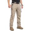 CARWORNIC Men&rsquo;s Stretch Ripstop Work Pants Flex résistant à l&rsquo;eau Pantalon de fret léger EDC opérateur Tactic Utility Pants(Khaki)