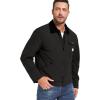 Veste de coton d&rsquo;hiver pour homme rembourrée chaude doublée Cargo Jacket de travail régulier Fit Casual Lapel Trucker Coat(Noir)