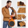 Veste de coton d&rsquo;hiver pour homme rembourrée chaude doublée Cargo Jacket de travail régulier Fit Casual Lapel Trucker Coat (Brown)