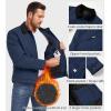 Veste de coton d&rsquo;hiver pour hommes CARWORNIC Chaud matelassée doublée Cargo Jacket de travail régulier Fit Casual Lapel Trucker Coat (Navy Blue)