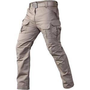 CARWORNIC Gear Men’s Tactical Cargo Pants Waterpoof Lightweight Rip Stop EDC Military Combat Trousers(Khaki-2)