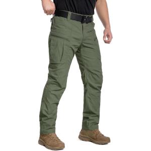 CARWORNIC Men’s Lightweight Tactical Pants Ripstop Military Cargo Pants Water Resistant Outdoor Hiking Work Pants(Army Green)