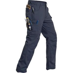 CARWORNIC Men’s Stretch Ripstop Work Pants Water Resistant Flex Cargo Pants Lightweight EDC Operator Tactical Utility Pants(Navy Blue)
