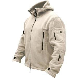 ReFire Gear Men’s Warm Military Tactical Sport Fleece Hoodie Jacket(Beige)