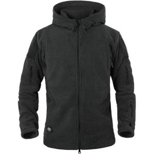 ReFire Gear Men’s Warm Military Tactical Sport Fleece Hoodie Jacket(Black)