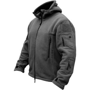 ReFire Gear Men’s Warm Military Tactical Sport Fleece Hoodie Jacket(Gray)