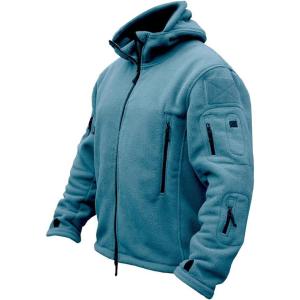 ReFire Gear Men’s Warm Military Tactical Sport Fleece Hoodie Jacket(Light Blue)