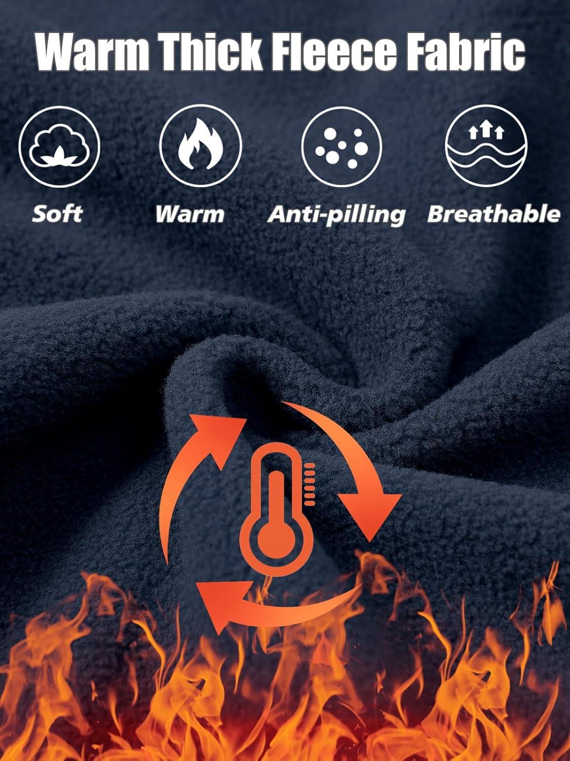 imageCARWORNIC Mens Military Tactical Fleece Jacket Warm MultiPockets Outdoor Hooded CoatDark Navy