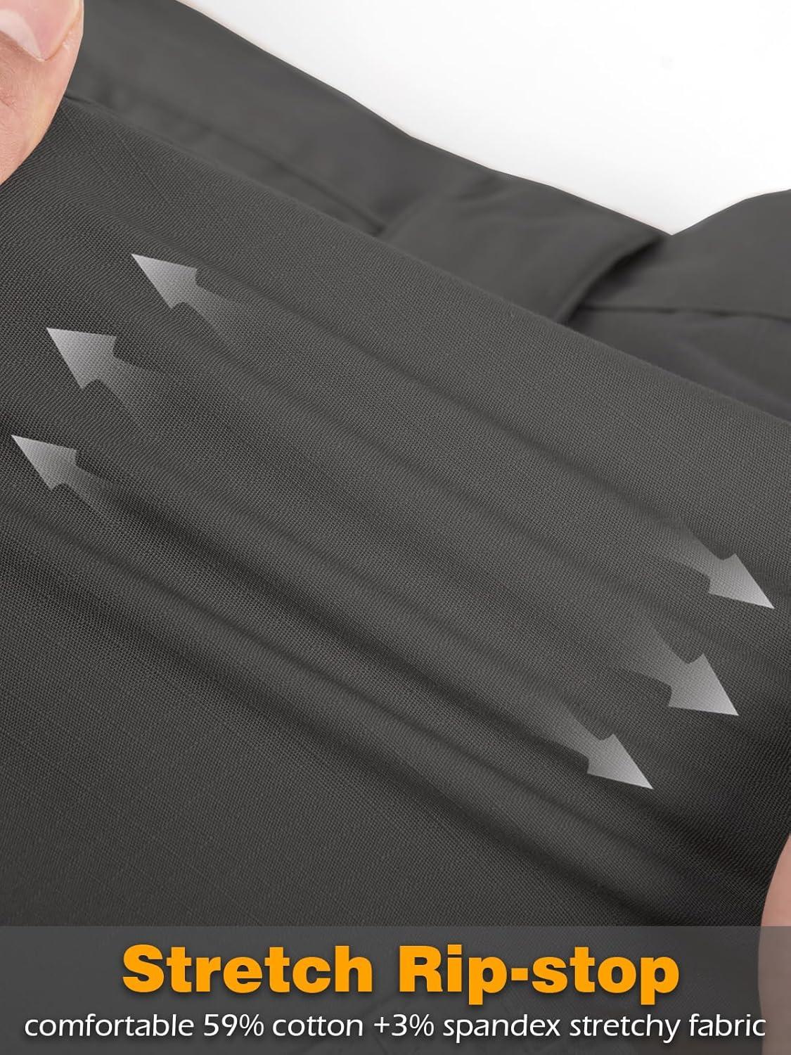 imageCARWORNIC Mens Stretch Ripstop Tactical Pants Lightweight WaterResistant Flex Hiking Cargo Work Pants with 11 PocketsDarkgray