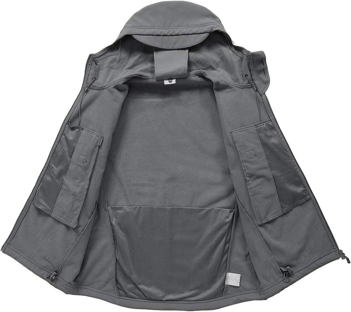 imageReFire Gear Mens Army Special Ops Military Tactical Jacket Softshell Fleece Hooded Outdoor CoatGray