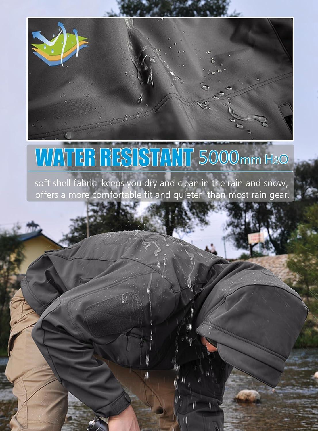 imageReFire Gear Mens Army Special Ops Military Tactical Jacket Softshell Fleece Hooded Outdoor CoatLightblue